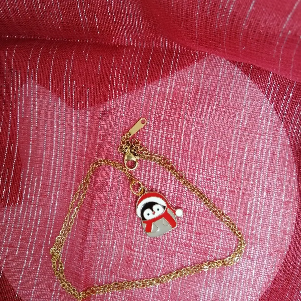 Collier pingouin Noël